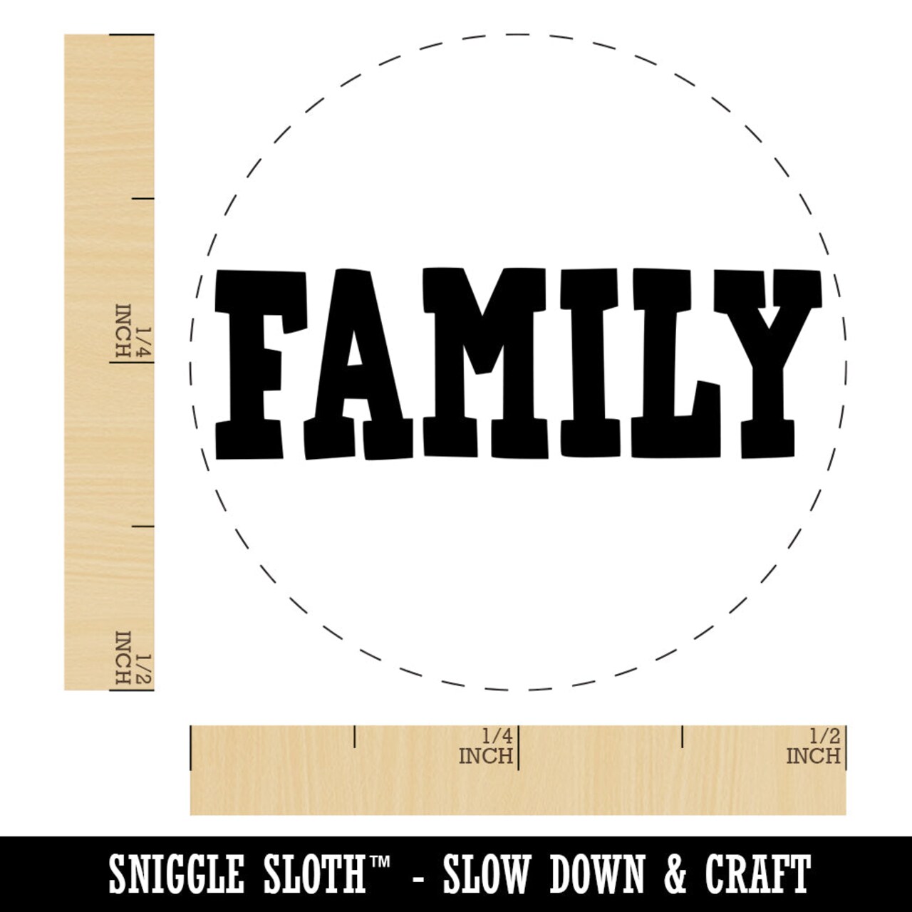 Family Fun Text Self-Inking Rubber Stamp for Stamping Crafting Planners